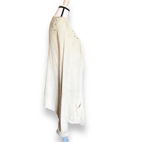 Love by Design Stud Embellished Longline Cardigan Sweater Fits Sz M Cream Y2k - Picture 7 of 11